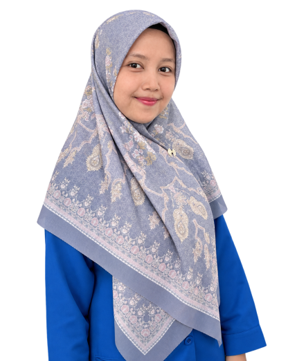 Smiling Woman in Patterned Hijab